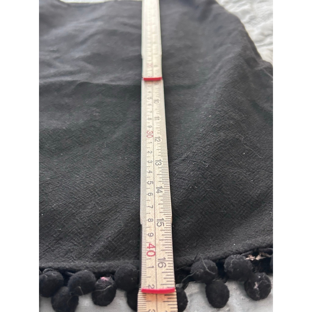 Umgee Black Multicolor Embroidered Mini Skirt Birds Pom Trim Sz L NWT - Picture 13 of 13